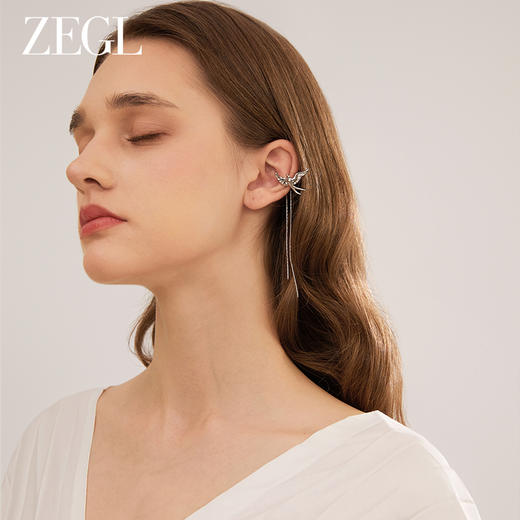 ZEGL设计师飞鸟系列燕子925银耳环女耳夹耳骨夹高级感2024耳饰品 商品图5