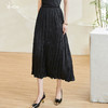 剩M/XL/XXL 米思阳2026春季新款设计感气质压褶半身裙质感弹力修身小黑裙0310 商品缩略图0