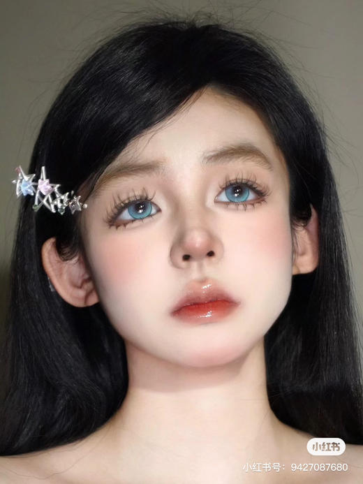 【本店实拍】MIMIPARK-混血细锁边系列合集-粉黑桃夭/翡海幻影/青松落色/万倾琉璃/未知世界-14.2-14.5mm【半年抛 0-800度 无525/575】 商品图5