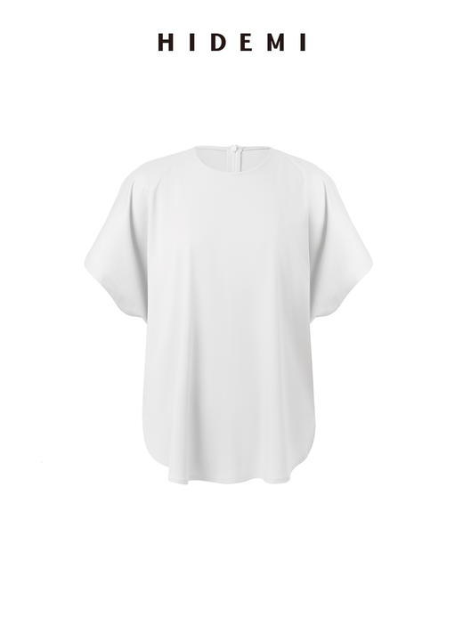 HIDEMI 春夏基础简约经典圆领廓形感柔软女装短袖T恤打底衫 商品图13