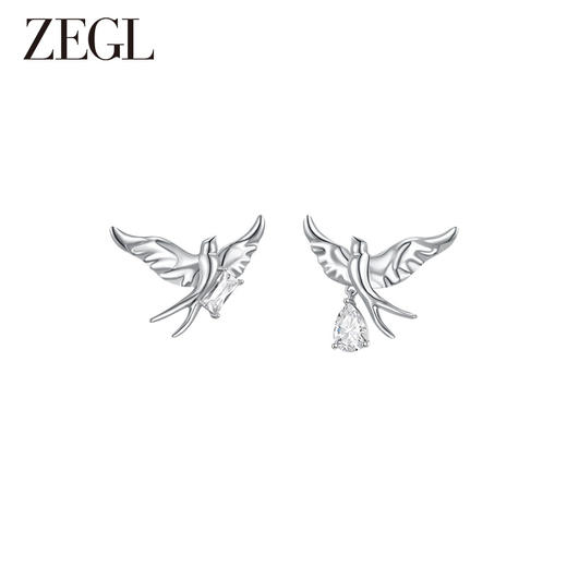 ZEGL设计师飞鸟系列燕子925银耳环女高级感2024新款耳钉秋冬耳饰 商品图1
