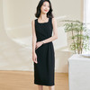 米思阳2026春季新款简约气质搭配连衣裙收腰褶皱弹力修身小黑裙背心裙0209 商品缩略图3
