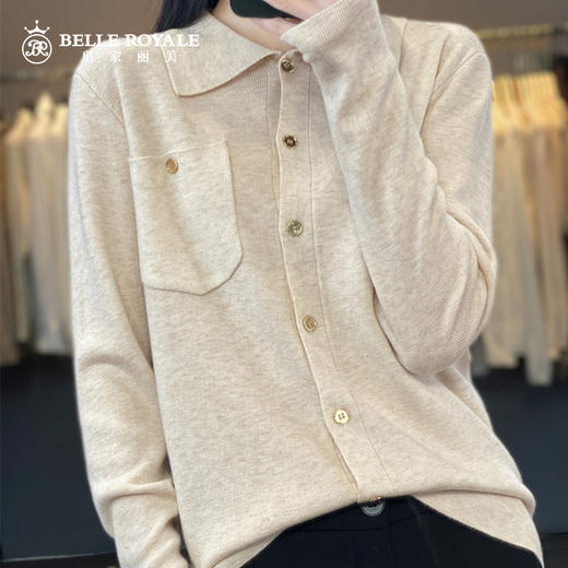 新款早春羊毛针织打底衫女款宽松翻领外搭薄款毛衣SZ2703 商品图1