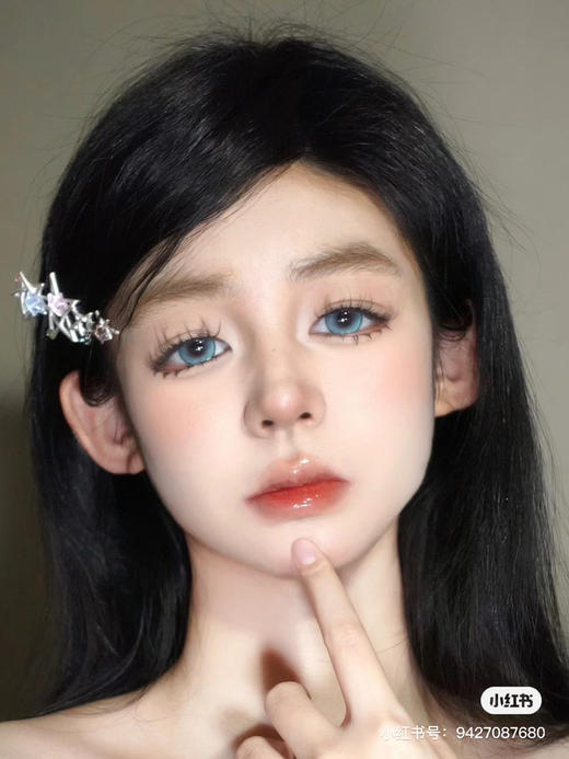 【本店实拍】MIMIPARK-混血细锁边系列合集-粉黑桃夭/翡海幻影/青松落色/万倾琉璃/未知世界-14.2-14.5mm【半年抛 0-800度 无525/575】 商品图4