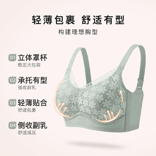 无痕裸感舒适轻薄蕾丝性感美背上托防下垂内衣女无钢圈文胸罩梦蝶之舞 商品图6