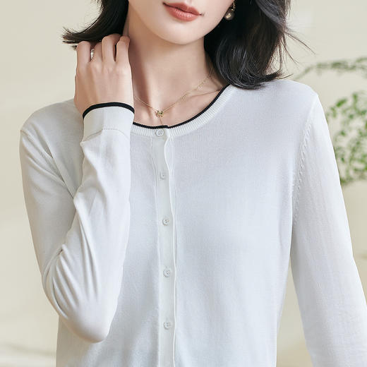 剩S/M/XL 【百搭开衫】2026春季新款简约休闲风薄款针织开衫空调衫0669 商品图4