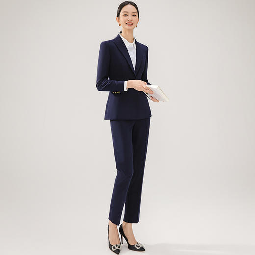 藏青色西装套装女春季2024年新款高级感职业气质正装西服外套工装 商品图3