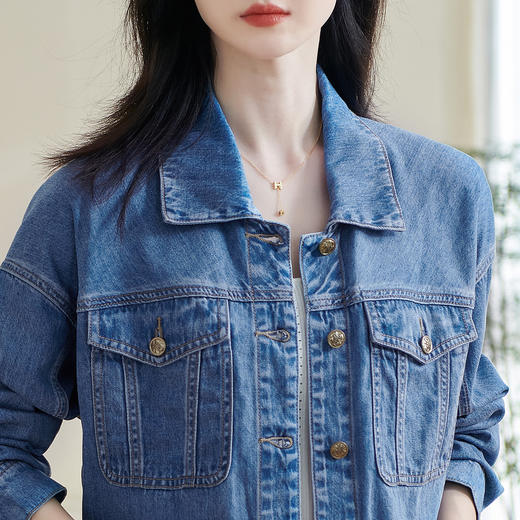 米思阳2026春季新款休闲短款牛仔外套天丝棉宽松上衣女5735 商品图4