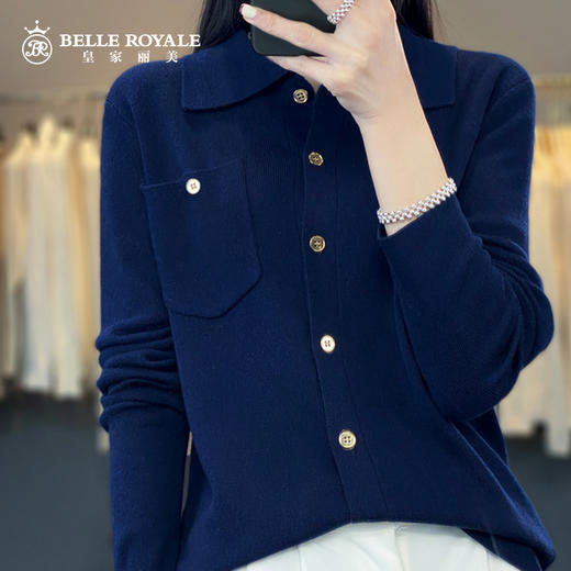 新款早春羊毛针织打底衫女款宽松翻领外搭薄款毛衣SZ2703 商品图3