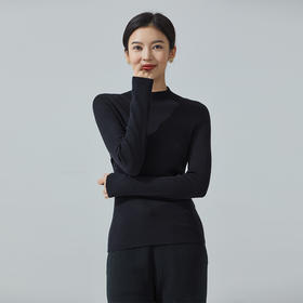 东黎 • 丝绒女士春秋精纺全成型半高领打底套衫 3705