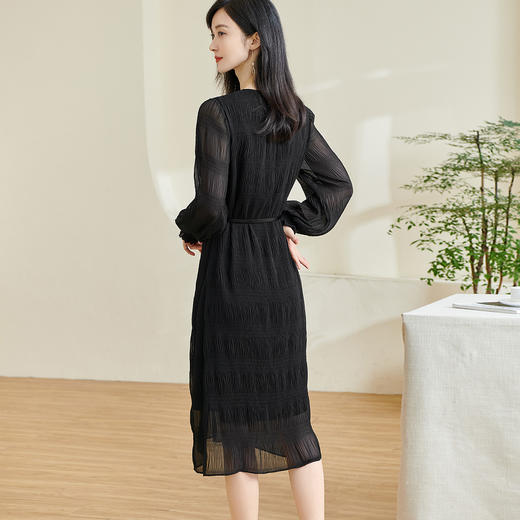 剩XL/XXL 【泡泡袖连衣裙】2025春季新款时尚优雅气质简约直筒裙0303 商品图7