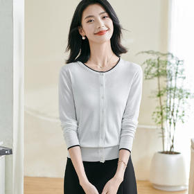 剩S/M/XL 【百搭开衫】2026春季新款简约休闲风薄款针织开衫空调衫0669