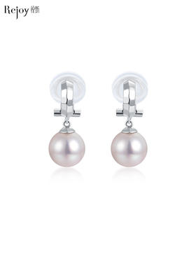 【天猫同款】悦甄 18k金k白Akoya珍珠耳夹 玲珑