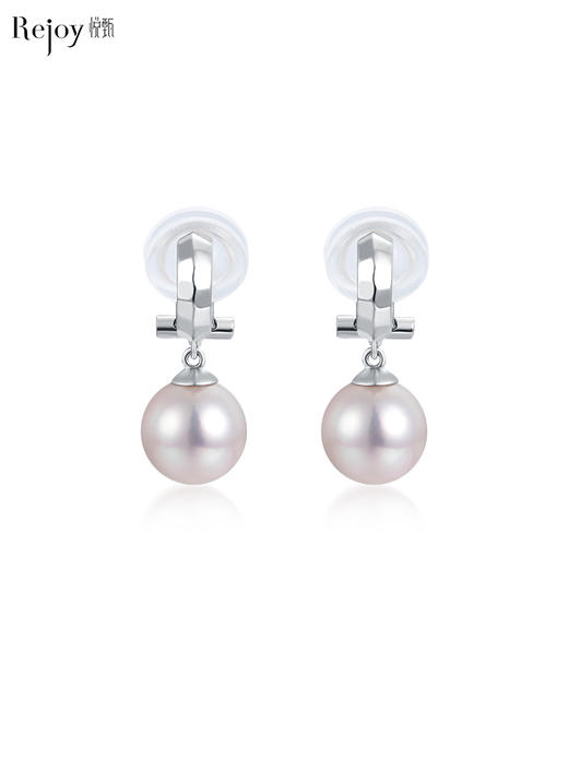 【天猫同款】悦甄 18k金k白Akoya珍珠耳夹 玲珑 商品图0