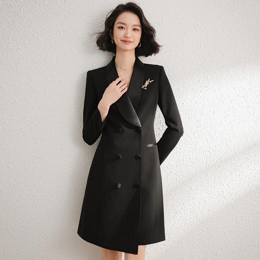 连衣裙女时尚气质主持人正装公务员教资面试通勤西装裙 商品图0