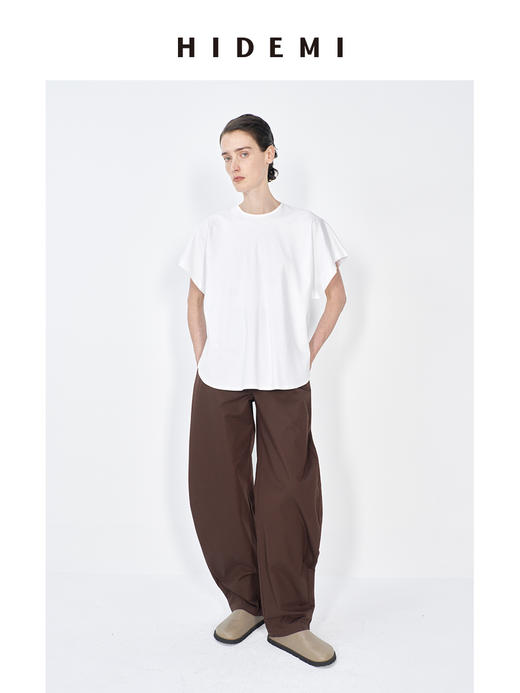 HIDEMI 春夏基础简约经典圆领廓形感柔软女装短袖T恤打底衫 商品图0