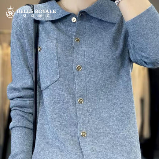 新款早春羊毛针织打底衫女款宽松翻领外搭薄款毛衣SZ2703 商品图2