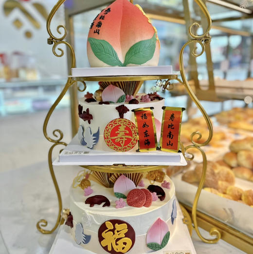 三层祝寿蛋糕（翻糖提前2天预定） 商品图0