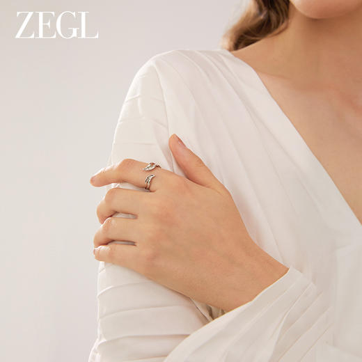 ZEGL设计师飞鸟系列独特戒指女925银个性高级感开口指环食指尾戒 商品图3