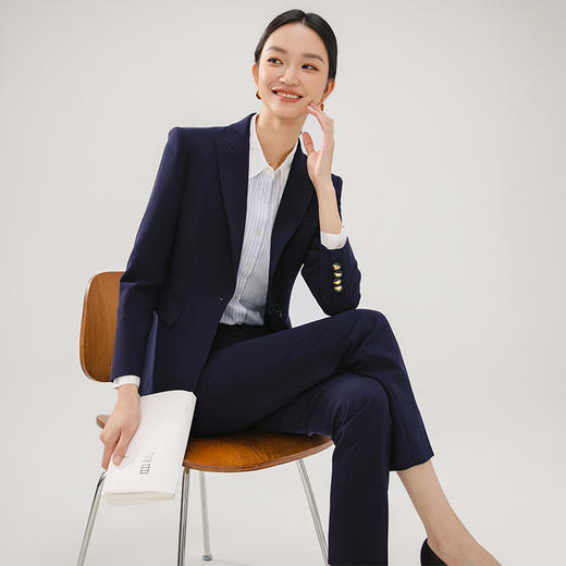 藏青色西装套装女春季2024年新款高级感职业气质正装西服外套工装 商品图1
