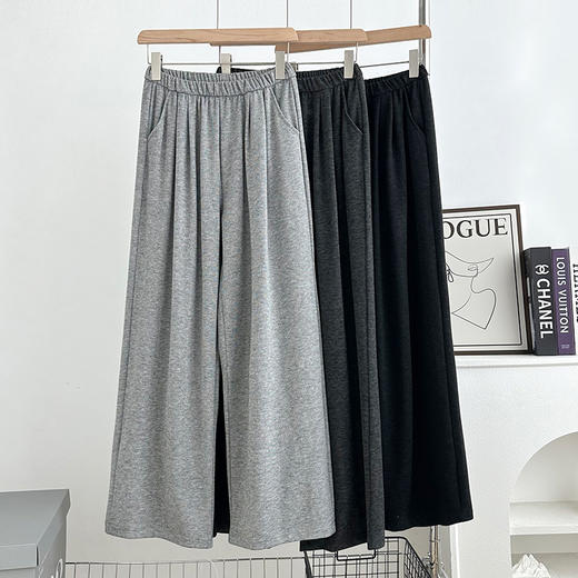 【格雷系糯糯裤】 亲肤软糯显瘦显高松紧腰阔腿裤 商品图3