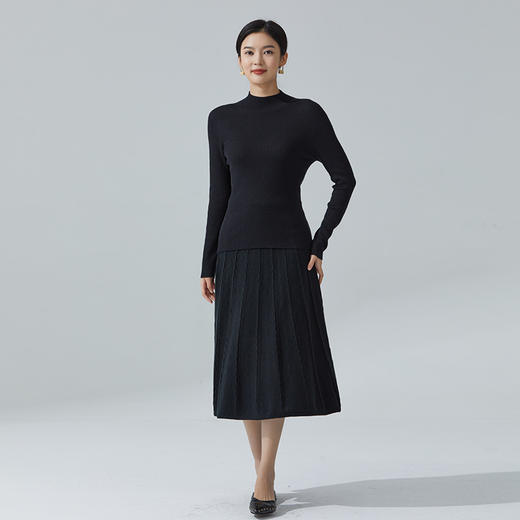 东黎 • 丝绒女士春秋精纺全成型半高领打底套衫 3705 商品图2