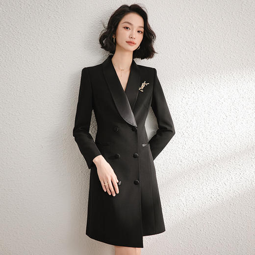 连衣裙女时尚气质主持人正装公务员教资面试通勤西装裙 商品图2