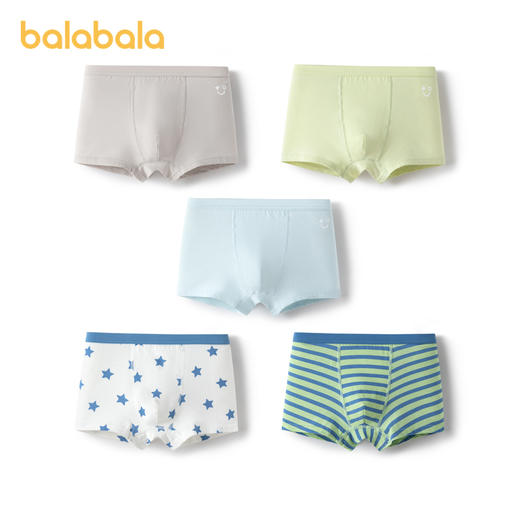 【99元任选3件】巴拉巴拉儿童内裤棉平角男童四角短裤柔软小中大童萌不夹PP五条装 商品图4