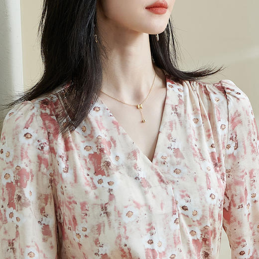 【印花衬衫】2026春季新款时尚优雅减龄简约百搭衬衣0395 商品图4