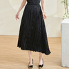 剩M/XL/XXL 米思阳2026春季新款设计感气质压褶半身裙质感弹力修身小黑裙0310 商品缩略图2