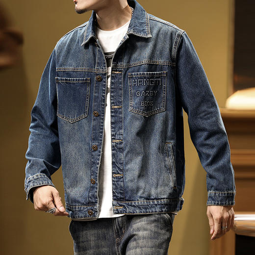 【Q】【新款DQ】大依优型大码牛仔外套新款牛仔衣青年百搭上衣潮款加肥加大胖子 商品图6