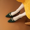 【预售5天】新中式国风绿色细跟高跟鞋，法式优雅尖头浅口秀禾不累脚单鞋婚鞋SLK&C532 商品缩略图4