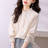 "雀说 春装蕾丝花边领杏色衬衫女刺绣花衬衣上衣4ZF- 021503" 商品缩略图1