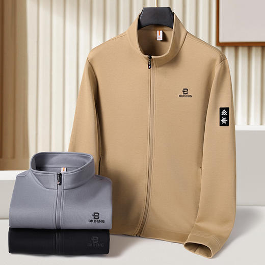 【新款DK】大依优型大码立领外套夹克加肥加大肥佬休闲上衣男士胖子商务 商品图1