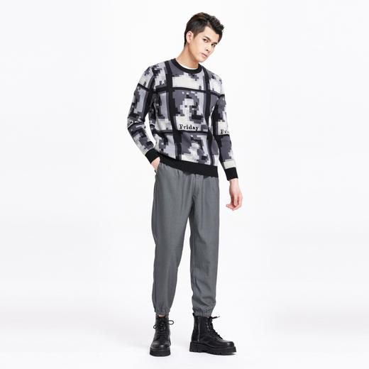 PINLI品立秋装新款百搭纯色直筒休闲束脚长裤男小脚裤子潮牌B213117122 商品图4