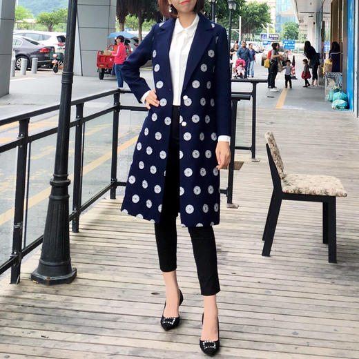 【伯妮斯茵】蓝色绣花风衣173D162 商品图0