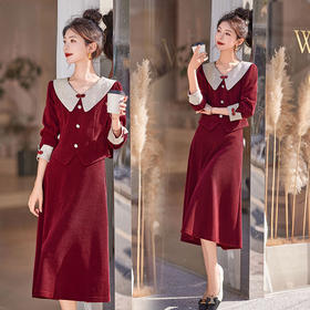 新中式国风套装裙，高级感小香风法式气质名媛盘扣两件套HR-YLFS8879