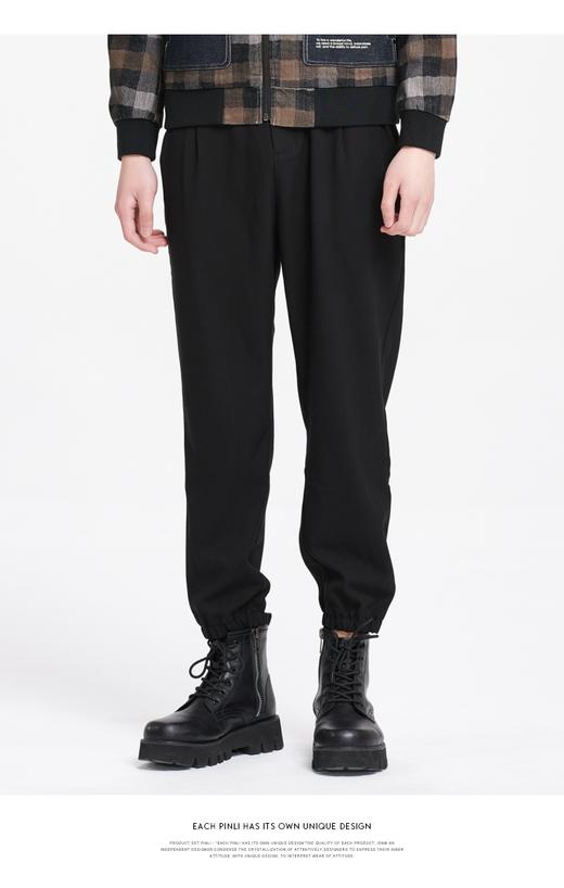 PINLI品立秋装新款百搭纯色直筒休闲束脚长裤男小脚裤子潮牌B213117122 商品图7