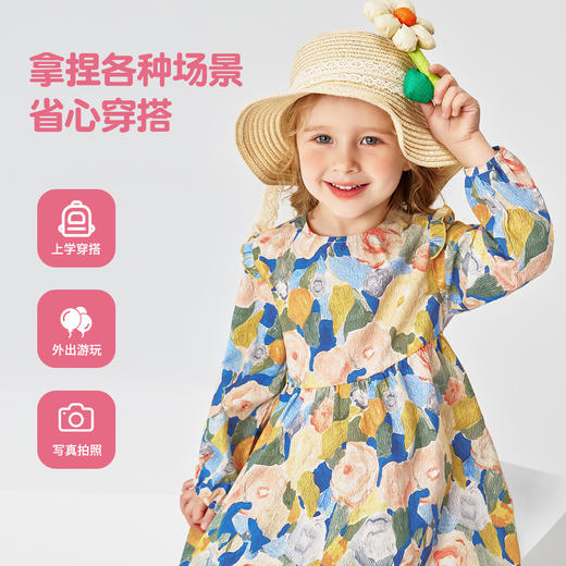 【纯棉】【90-140】【精典泰迪】女童春秋长袖连衣裙艺术童年 商品图4