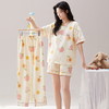夏季【睡衣女款 短袖纯棉三件套】带胸垫可外穿 休闲宽松 夏天家居服套装 商品缩略图9