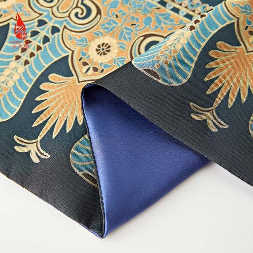 SAINTJOY/上久楷宋锦双面披肩 绽放·雪青色 孔雀兰CJ13265 商品图11