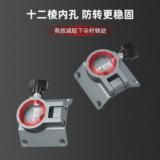 折叠免拆卸十二棱防转斜角伞架 商品图2