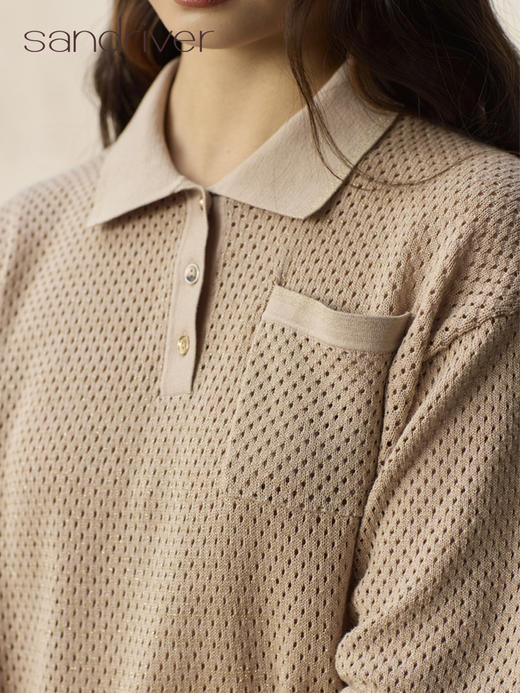 精梳棉针织POLO领连衣裙SJS96W017N 商品图1