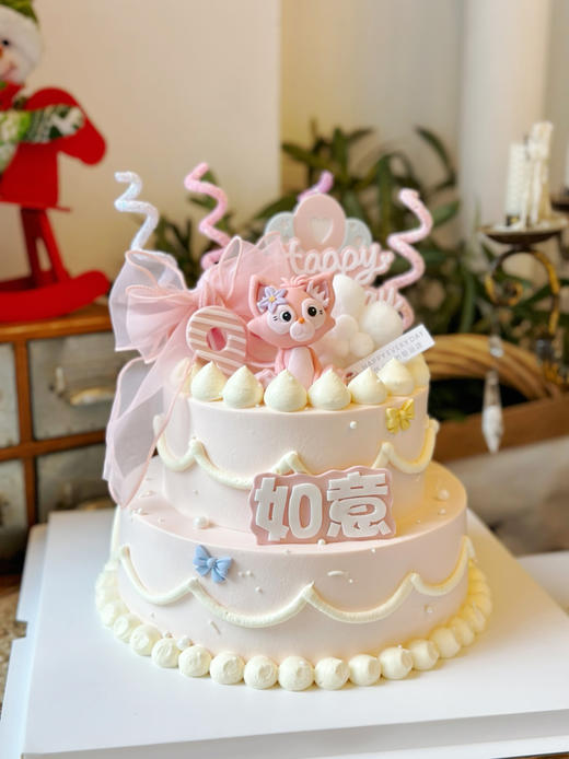 恬小姐9岁同款高层蛋糕，林娜贝尔留住美好时光，川沙妲己粉色小狐狸主题蛋糕，12厘米超高。 商品图11