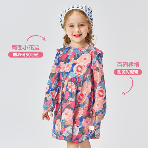 【纯棉】【90-140】【精典泰迪】女童春秋长袖连衣裙艺术童年 商品图3