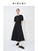 HIDEMI 极简显瘦小圆领立体收腰拉链泡泡袖连衣裙 商品缩略图0