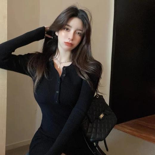 2025新款春秋季【针织连衣裙子 女纯欲性感裙】搭配大衣内搭 早春装包臀裙 商品图3