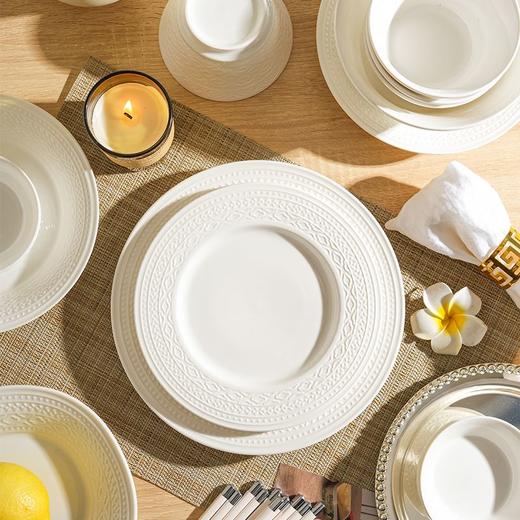 舍里欧式家用浮雕碗盘餐具套装陶瓷吃饭碗汤碗碟子菜盘汤盘鱼盘 商品图5