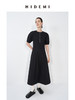 HIDEMI 极简显瘦小圆领立体收腰拉链泡泡袖连衣裙 商品缩略图3
