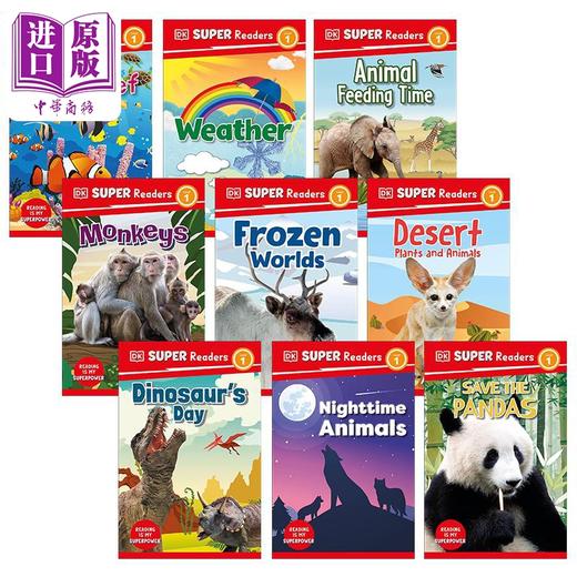 【中商原版】DK超阅小读者1级9册 英文原版分级科普读物 DK Super Readers Level 1 Pandas Monkeys Dinosaurs Weather Animal 商品图0